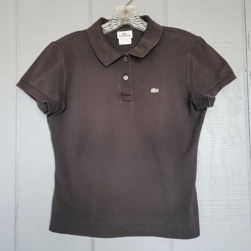 Lacoste Vintage Women's Black Polo Shirt. Size 40 (M)